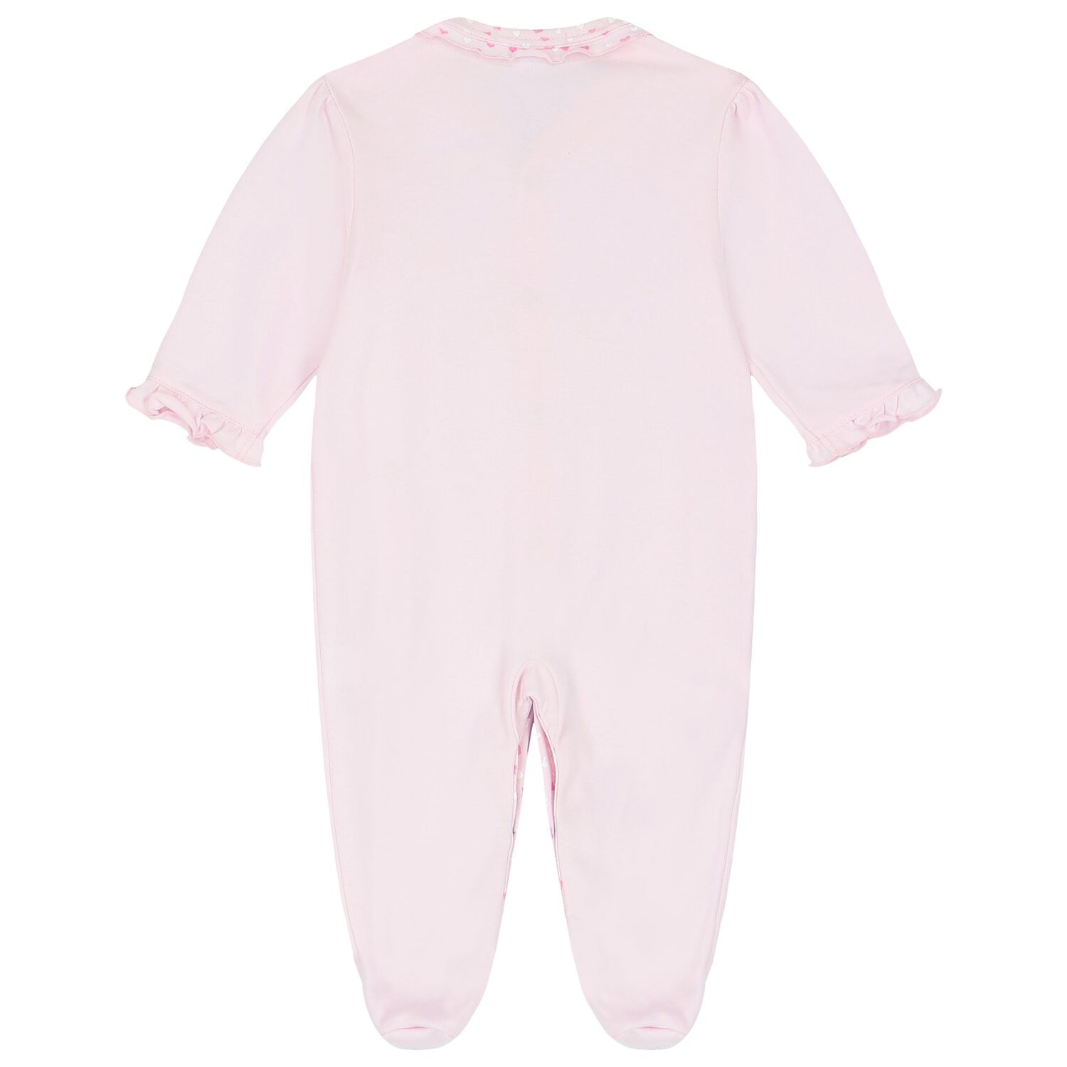 Baby Girls Pink Ruffled Babygrow, 2, hi-res