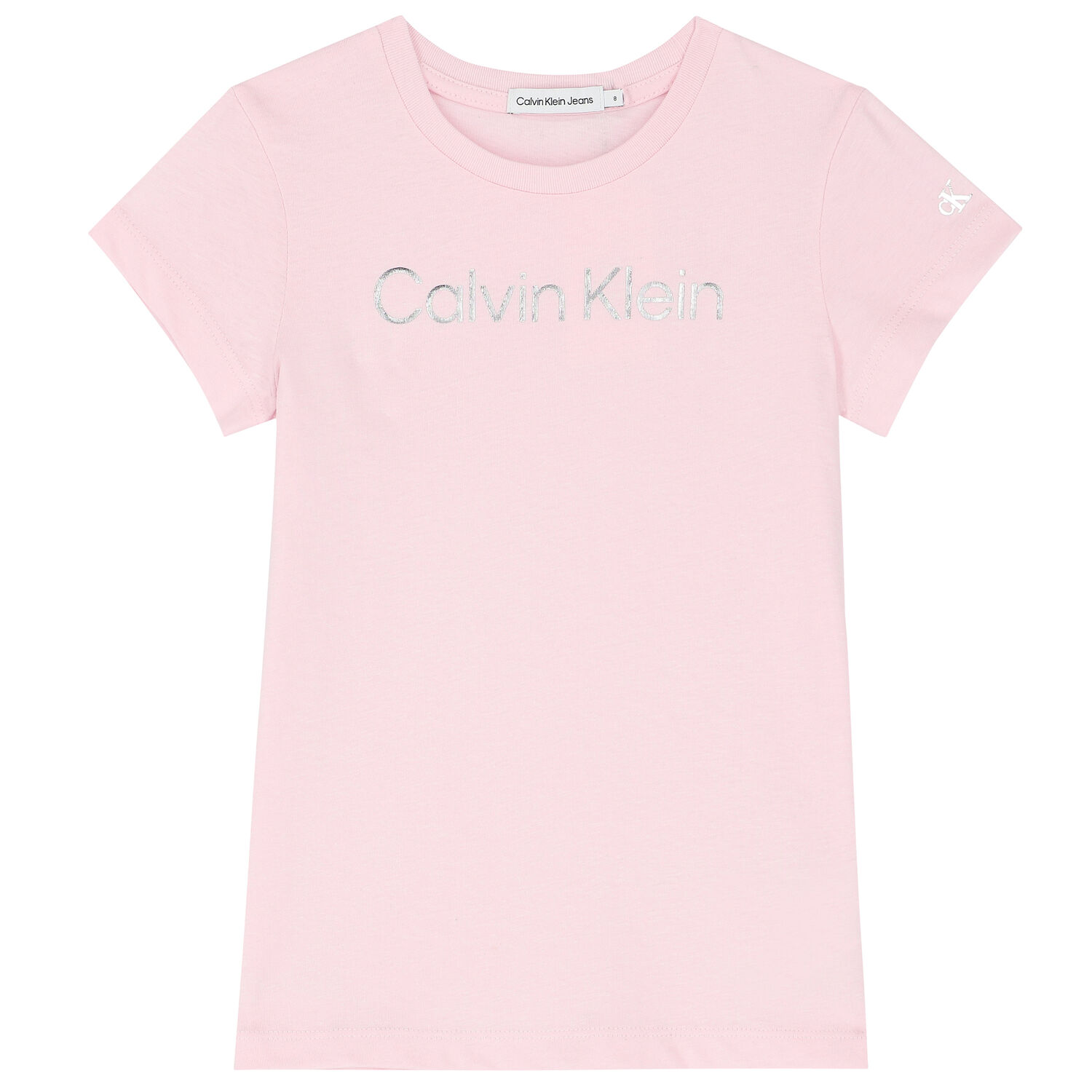 Girls Pink & Silver Logo T-Shirt, 2, hi-res image number null