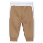 Younger Boys Beige Logo Joggers, 1, hi-res