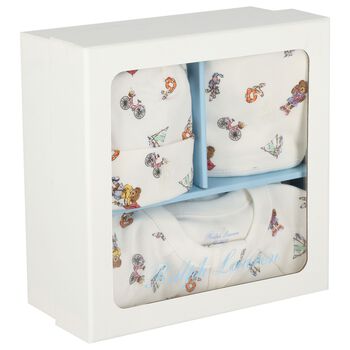 Baby Girls Ivory Teddy Bear Babygrow Gift Set