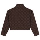 Girls Brown Logo Cardigan, 1, hi-res