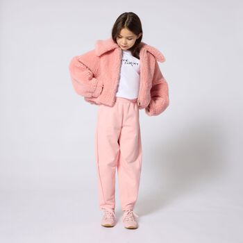 Girls Pink Logo Joggers