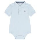 Baby Boys Blue Logo Bodysuit, 1, hi-res