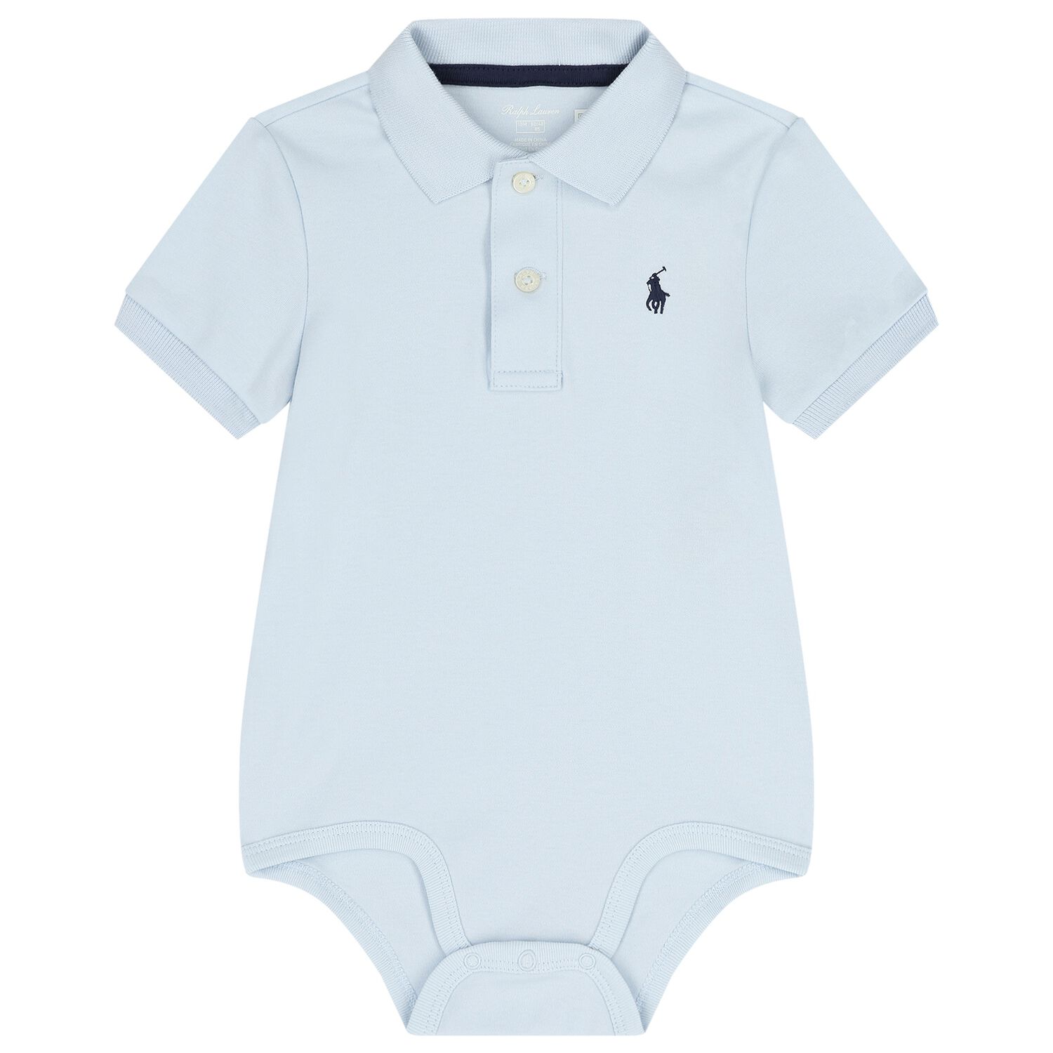 Baby Boys Blue Logo Bodysuit, 1, hi-res