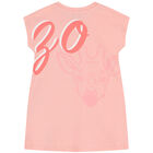 Younger Girls Pink Logo Dress, 1, hi-res
