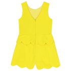 Girls Yellow 3D Flowed Crepe Playsuit, 1, hi-res