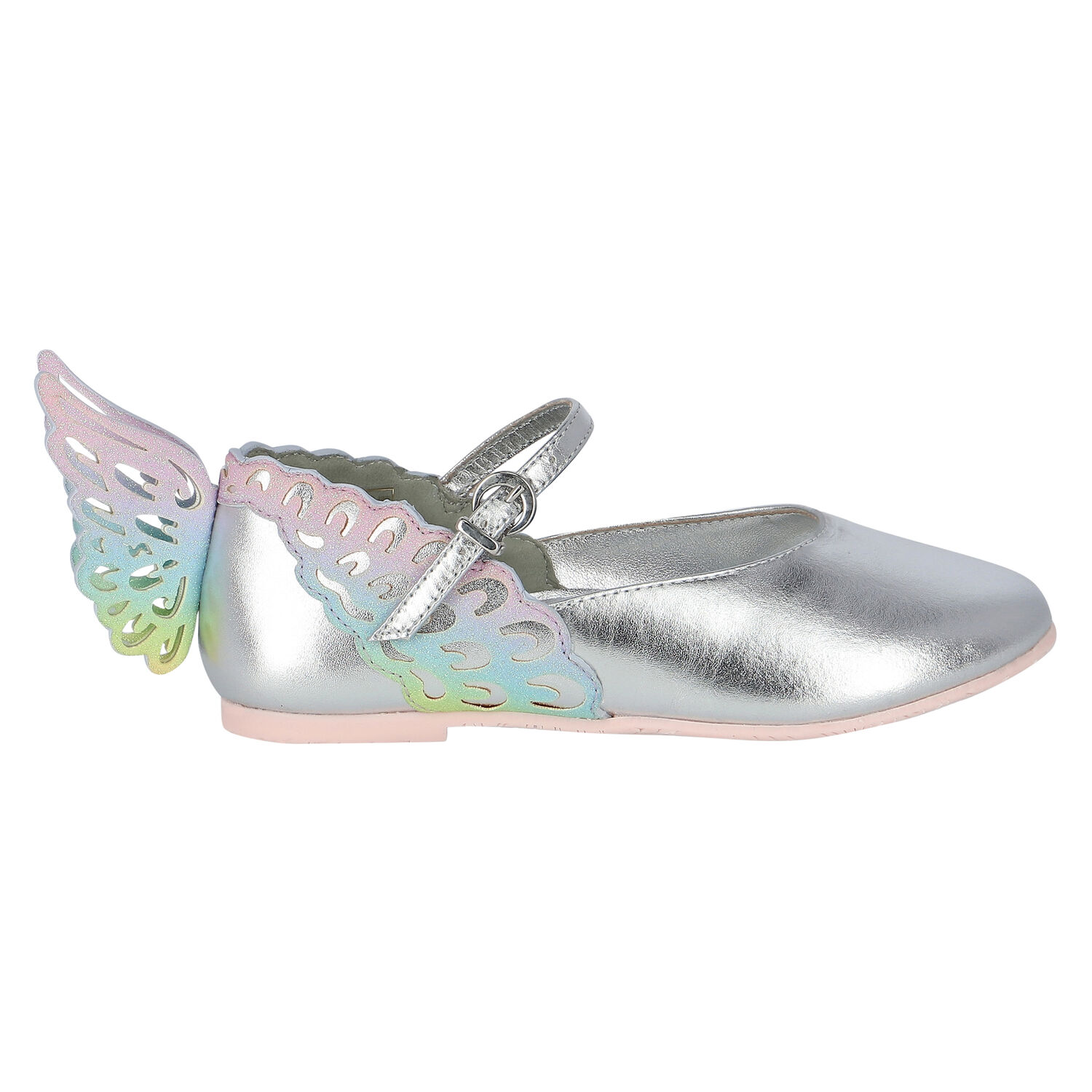 Girls Silver Ballerina Shoes, 1, hi-res