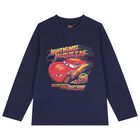 Boys Navy Blue Cars Pyjamas, 1, hi-res