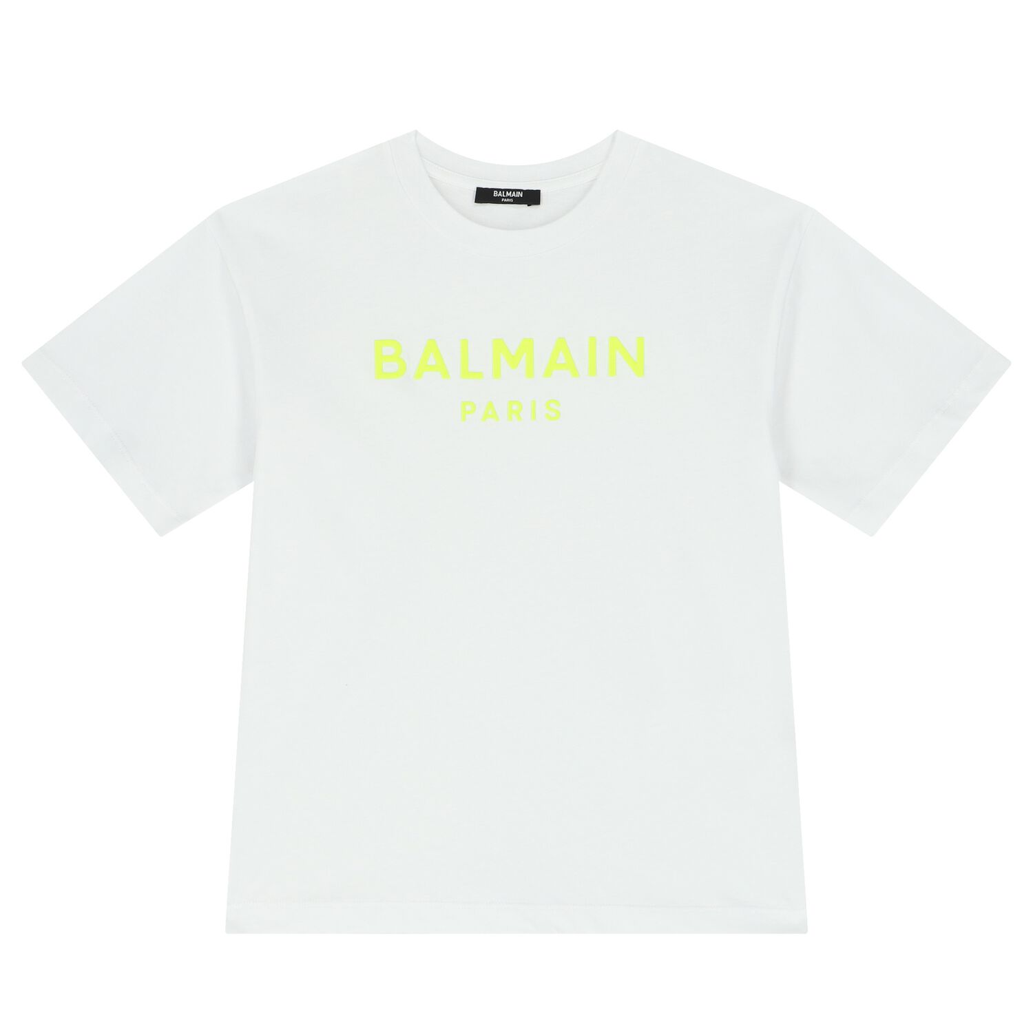 Boys White & Neon Yellow Logo T-Shirt, 1, hi-res