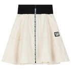 Girls Ivory Logo Skirt, 1, hi-res