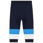 Younger Boys White & Navy Blue Tracksuit, 1, hi-res