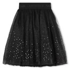 Girls Black Logo Tulle & Sequin Skirt, 1, hi-res