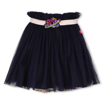 Girls Navy Blue Glitter Tulle Skirt