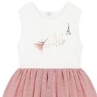 Girls Ivory & Pink Tulle Dress, 1, hi-res