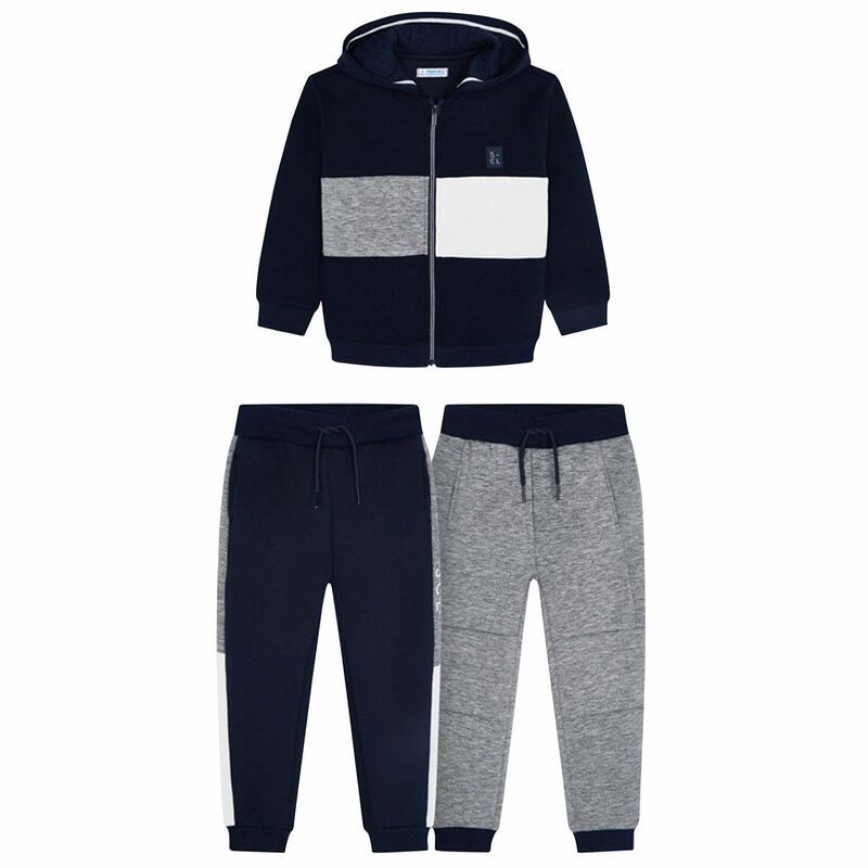 Boys Navy & Grey 3-Piece Tracksuit, 1, hi-res image number null