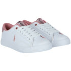 Girls White Logo Trainers, 1, hi-res