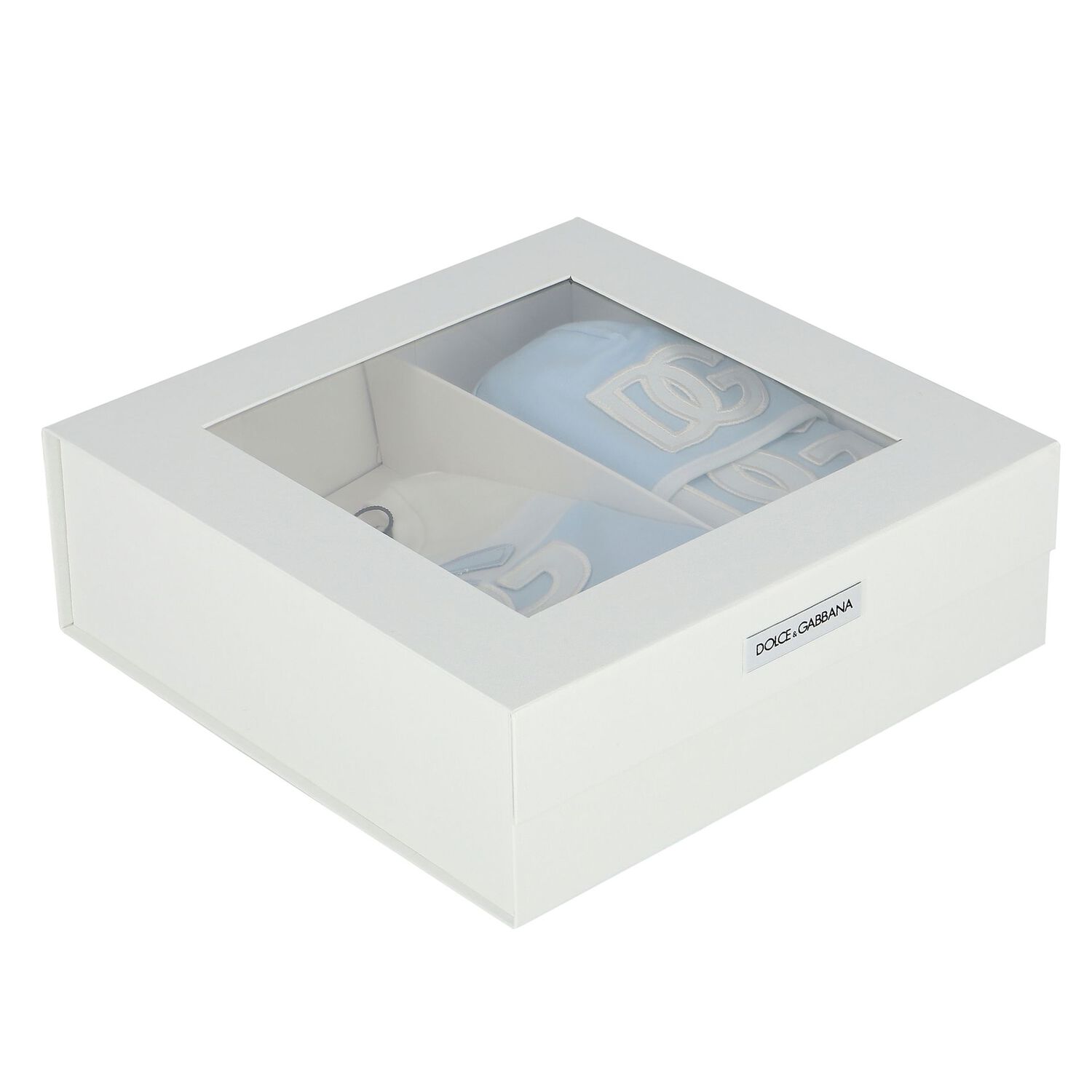 Baby Boys Blue & White Logo Babygrow Gift Set, 1, hi-res