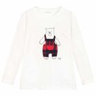 Younger Boys White Long Sleeve Top, 1, hi-res