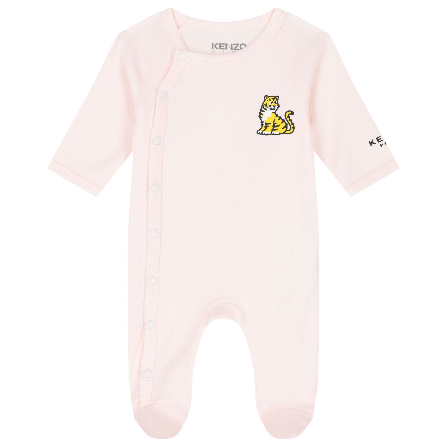 Baby Girls Pink Tiger Babygrows ( 2 Pack ), 1, hi-res