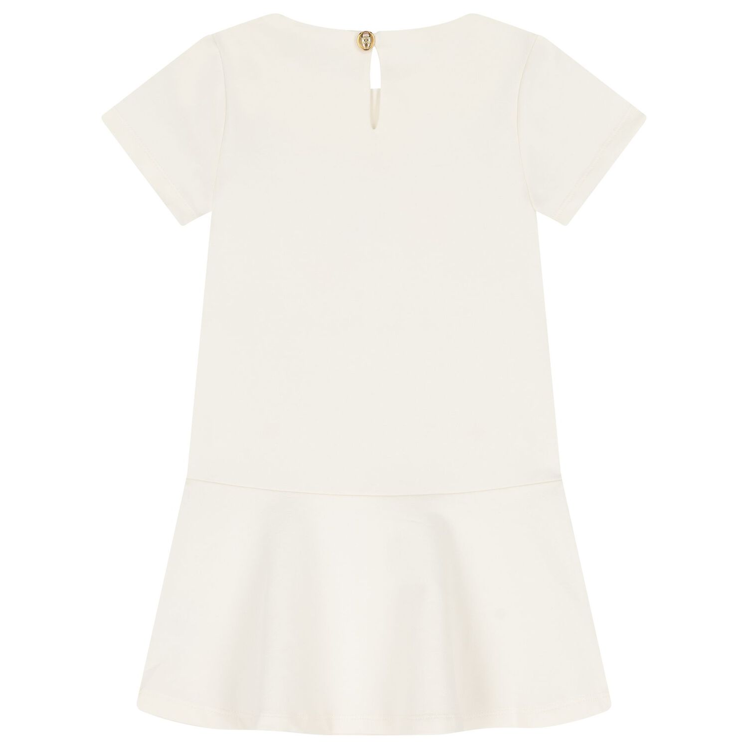 Girls Ivory Floral Logo Dress, 1, hi-res