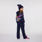 Girls Navy Blue Heart Hooded Top, 1, hi-res