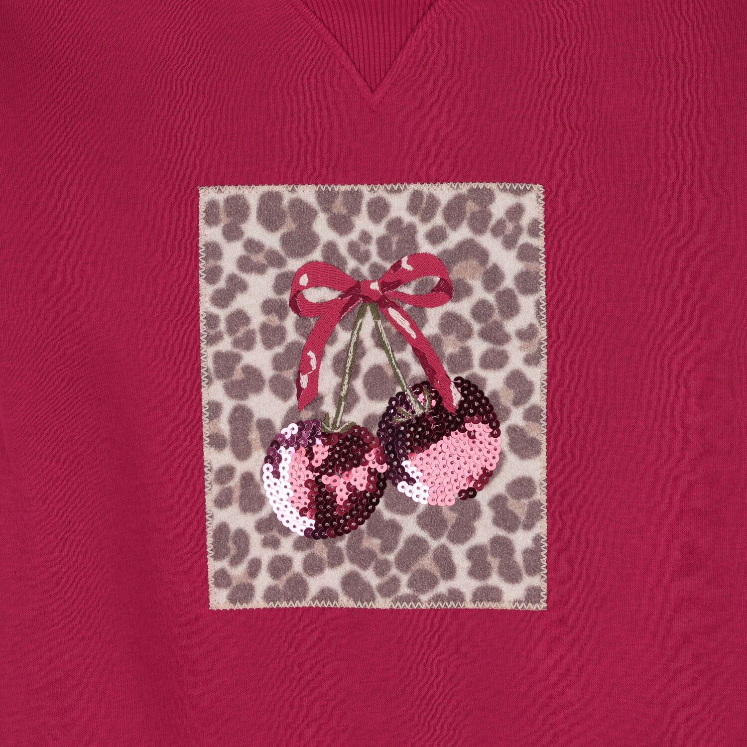 Girls Burgundy Embellished Cherry Hooded Sweatshirt Dress, 2, hi-res