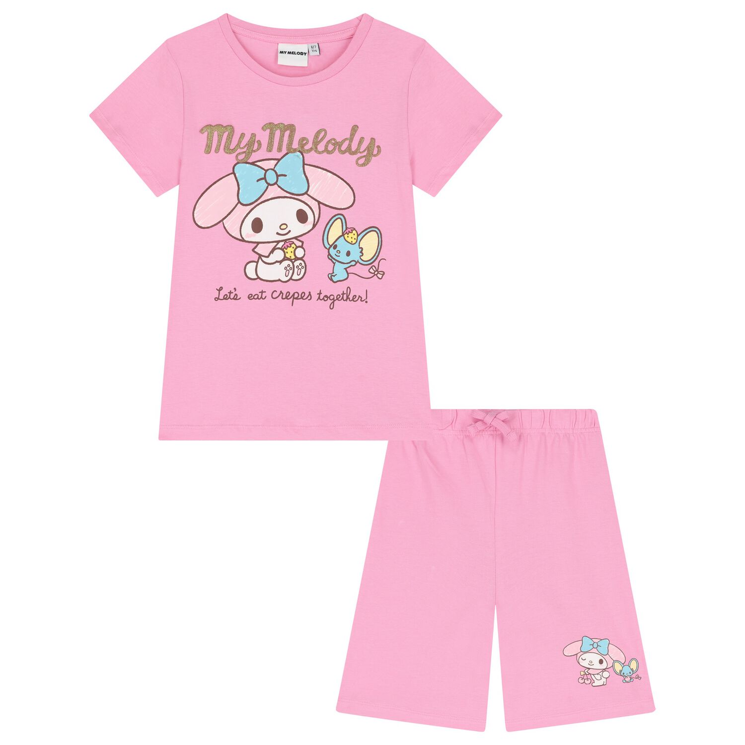 Girls Pink My Melody Shorts Set, 1, hi-res