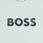 Boys Mini Me White & Navy Blue Logo Shorts Set, 1, hi-res