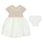 Baby Girls Beige & Ivory Dress Set, 2, hi-res