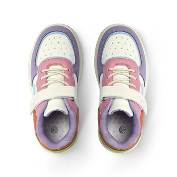 Girls White & Purple Colourblock Trainers