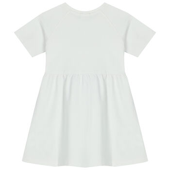 Girls White Logo Dress