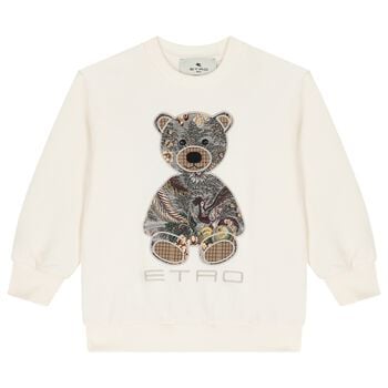Ivory Teddy Bear Logo Sweatshirt