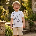 Boys Beige Logo Shorts, 2, hi-res