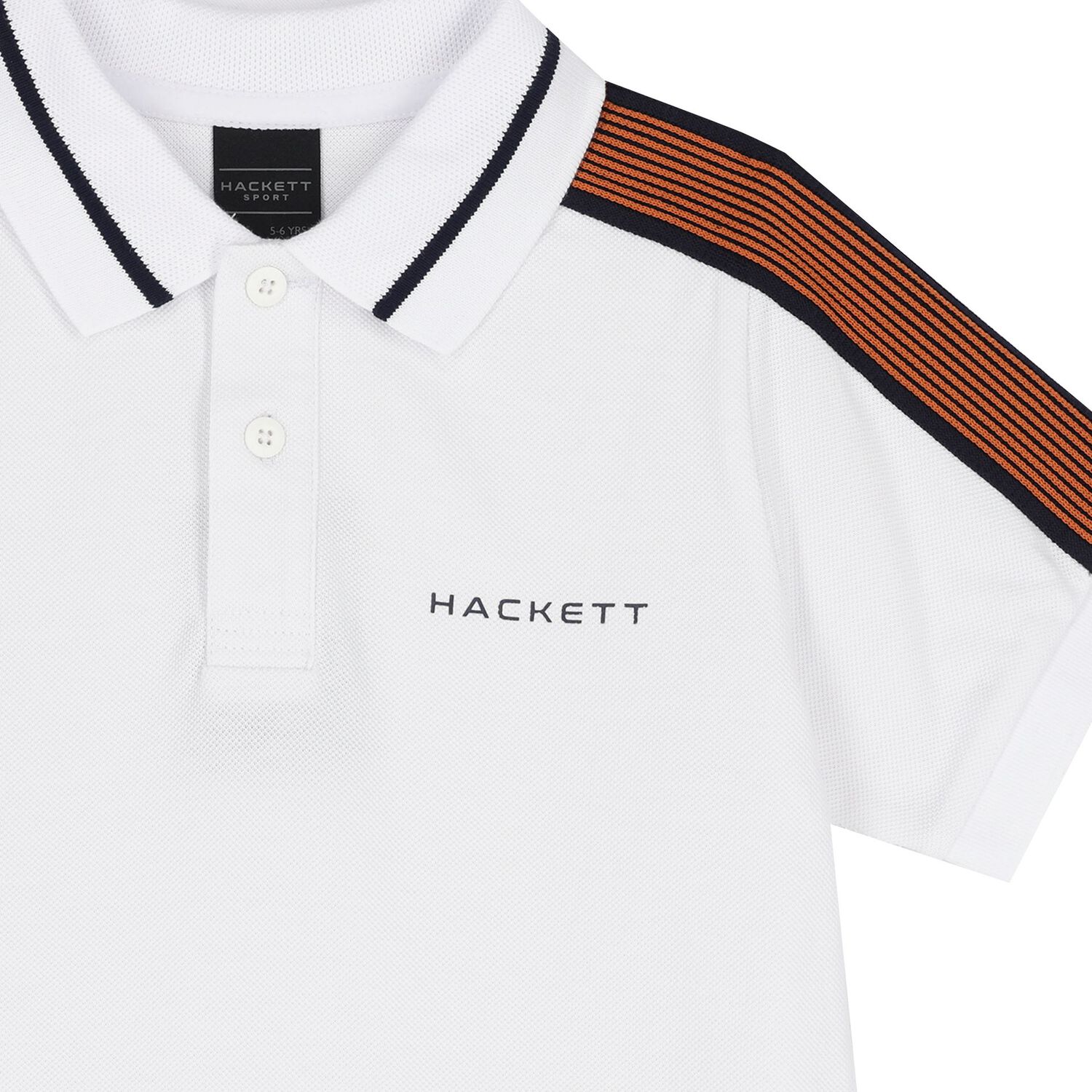 Boys White & Navy Blue Polo Shirt, 1, hi-res