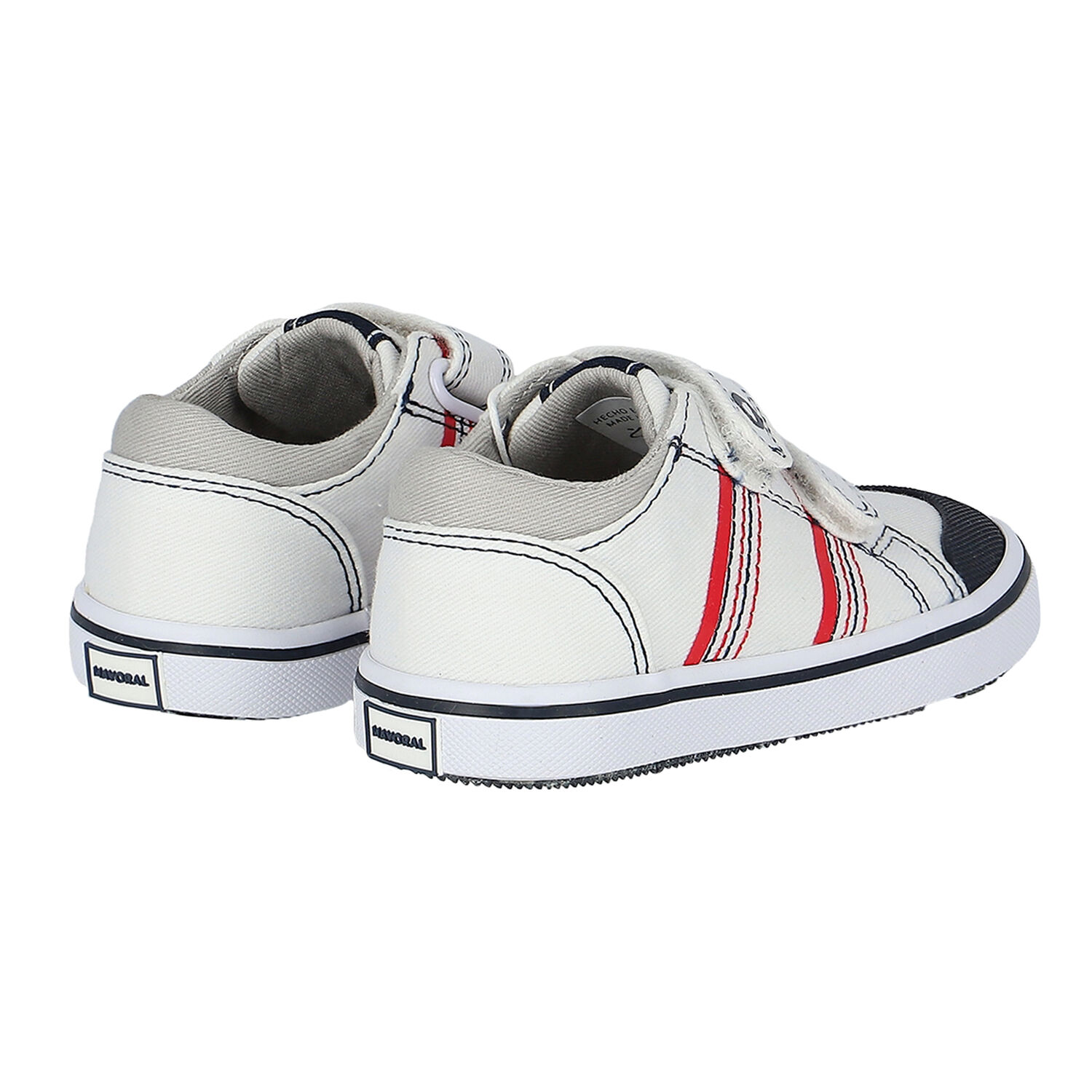 Younger Boys White Logo Trainers, 1, hi-res