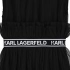 Girls Black Logo Dress, 1, hi-res