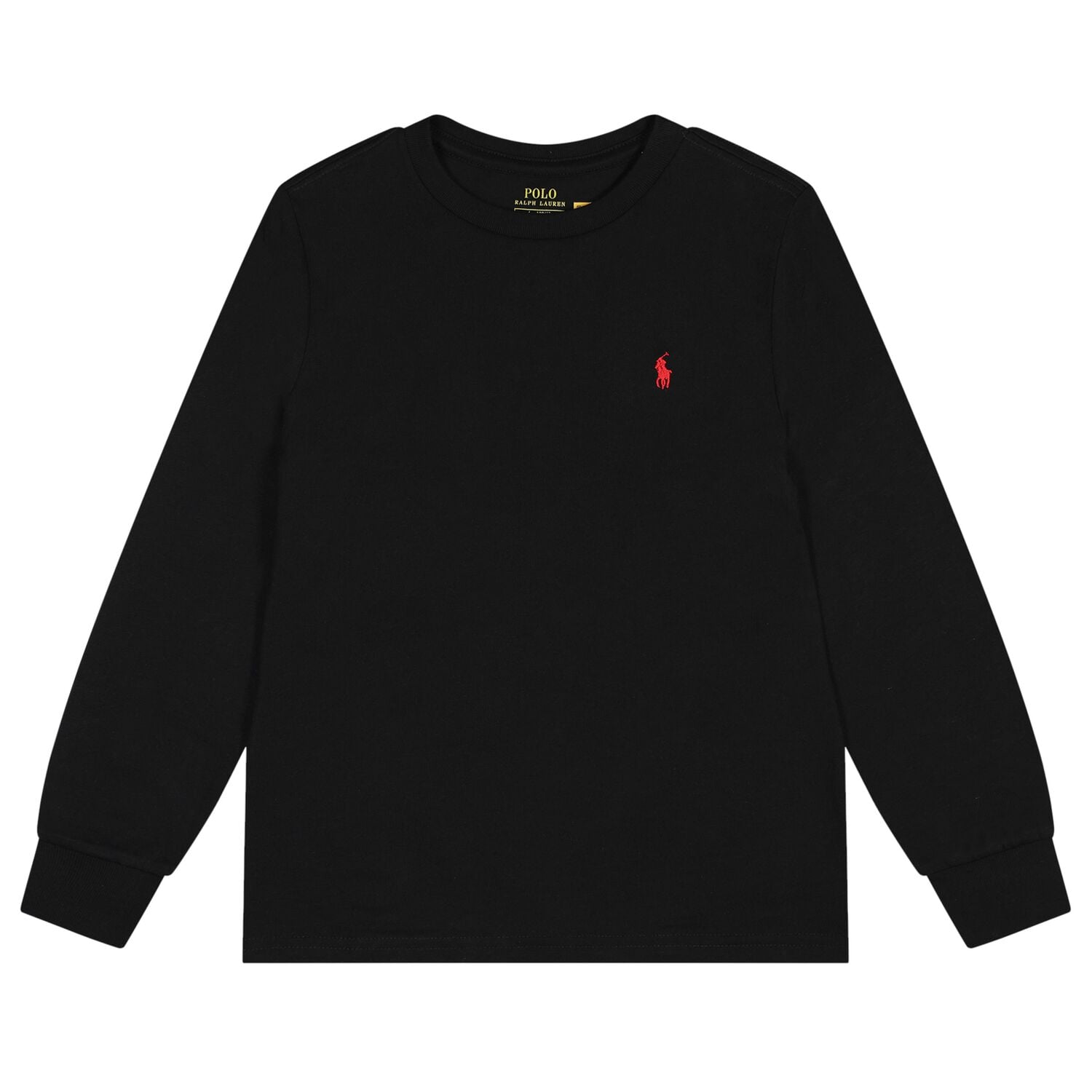 Boys Black Logo Long Sleeve, 1, hi-res