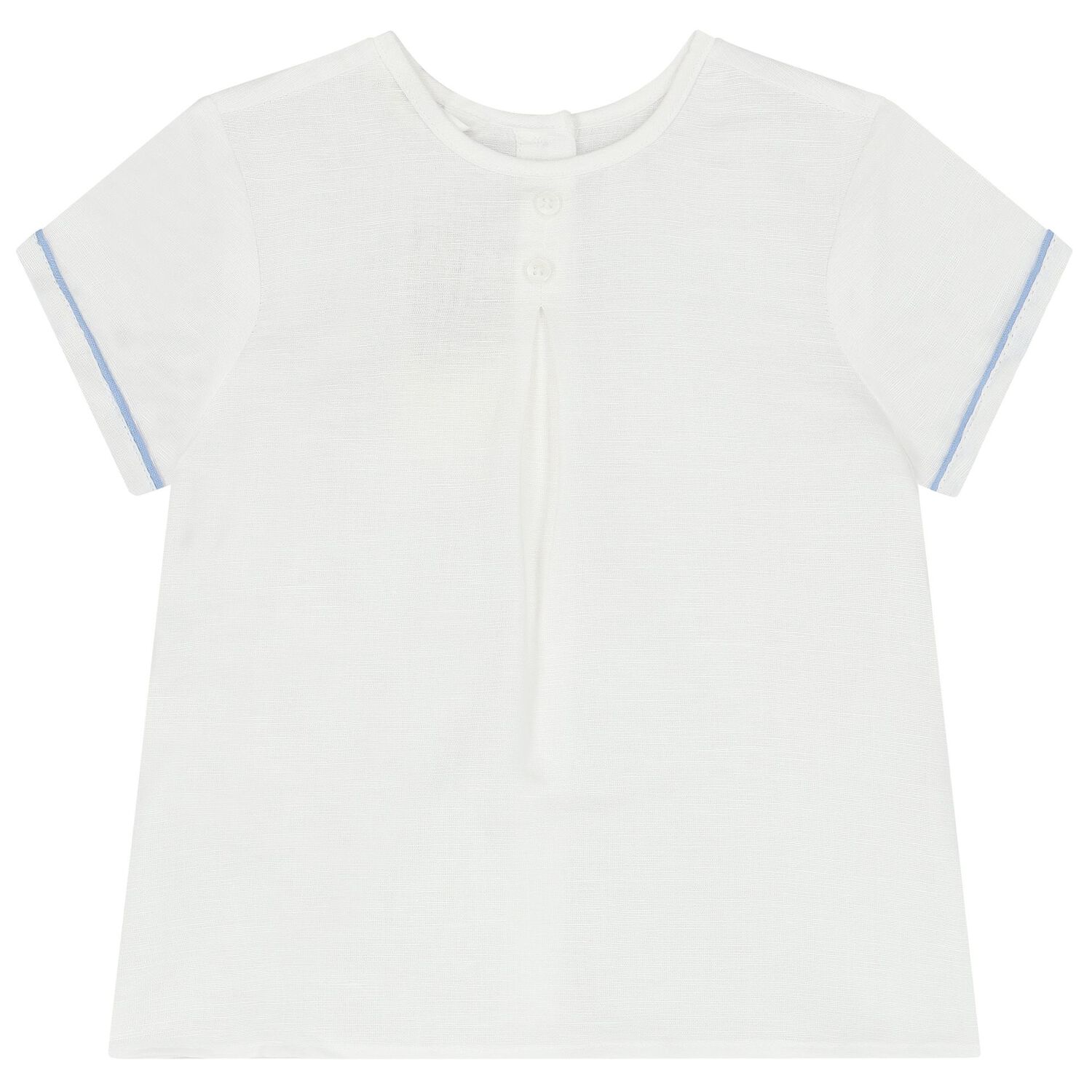 Baby Boys White & Blue Smart Dungaree Set, 2, hi-res image number null