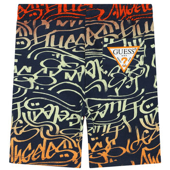 Boys Navy Blue Logo Shorts