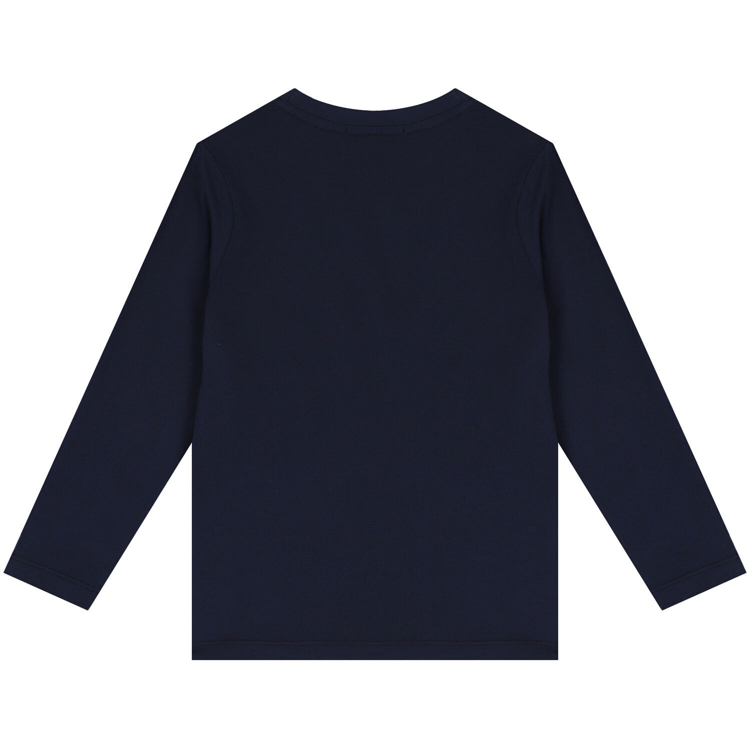 Boys Navy Blue Logo Long Sleeve Top, 1, hi-res