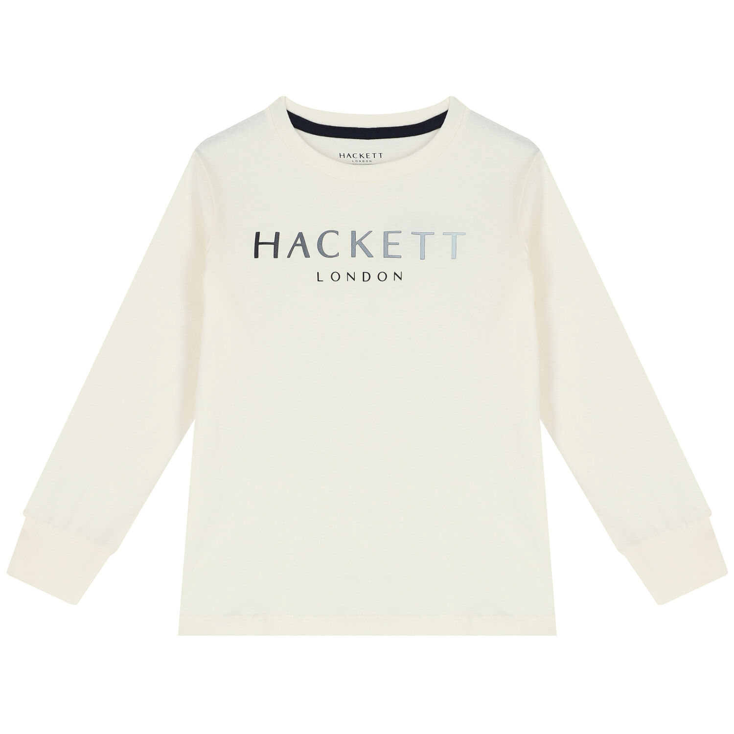 Boys Ivory Logo Long Sleeve Top, 3, hi-res