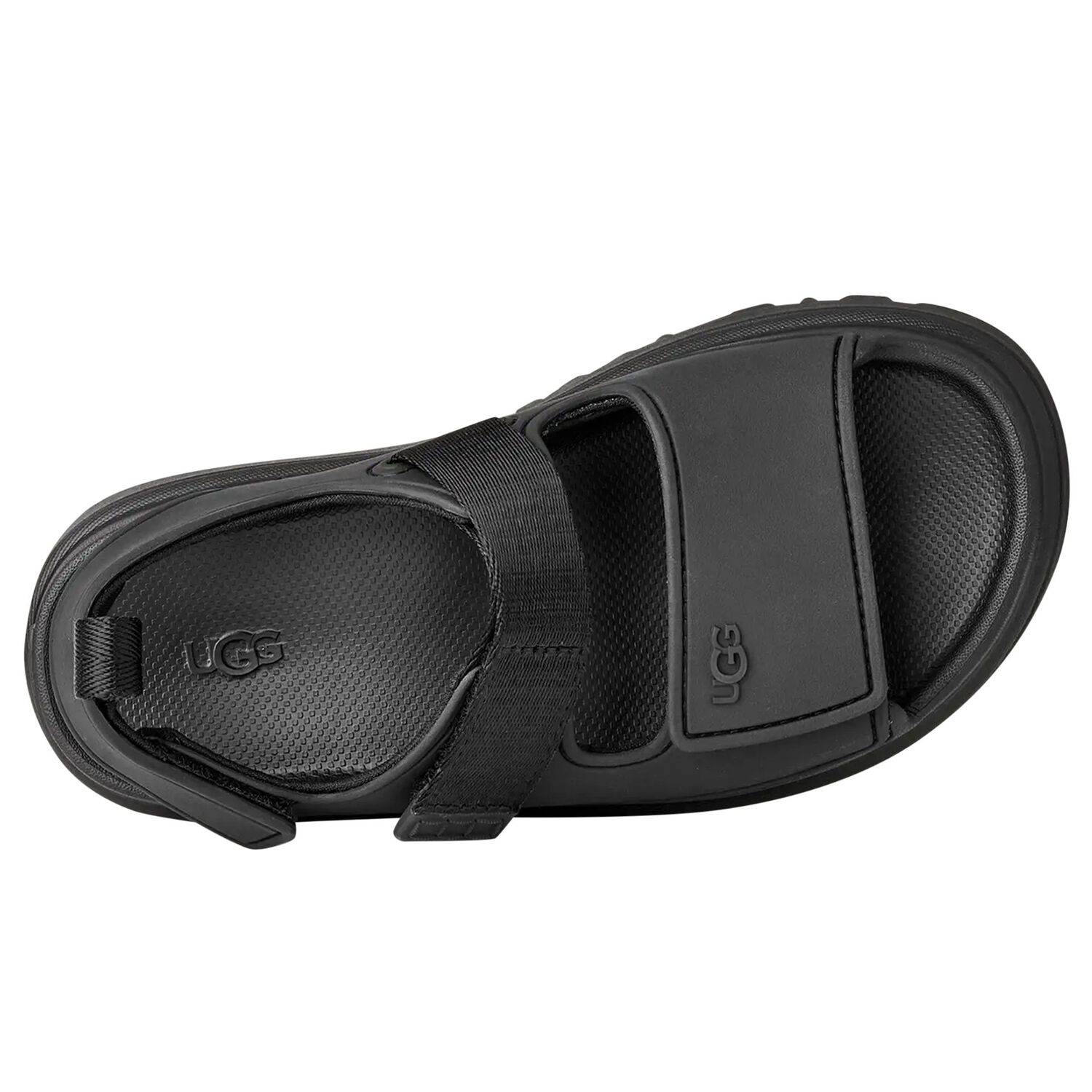 Black Chunky Logo Sandals , 1, hi-res