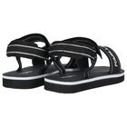 Girls Black & White Logo Sandals, 1, hi-res
