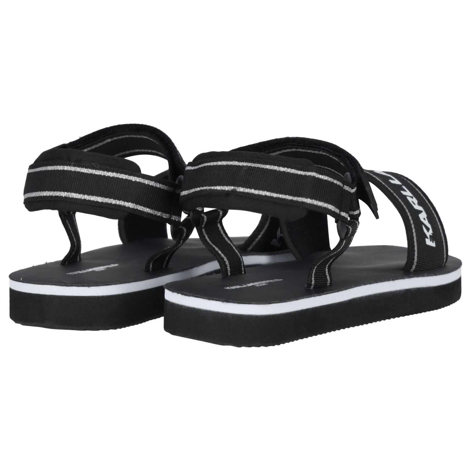 Girls Black & White Logo Sandals, 1, hi-res image number null
