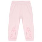 Younger Girls Pink Ruffle Joggers, 1, hi-res