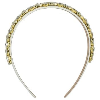 Girls White & Gold Diamante Headband