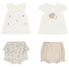 Baby Girls Ivory & Beige Shorts Set ( 2-Pack ), 1, hi-res