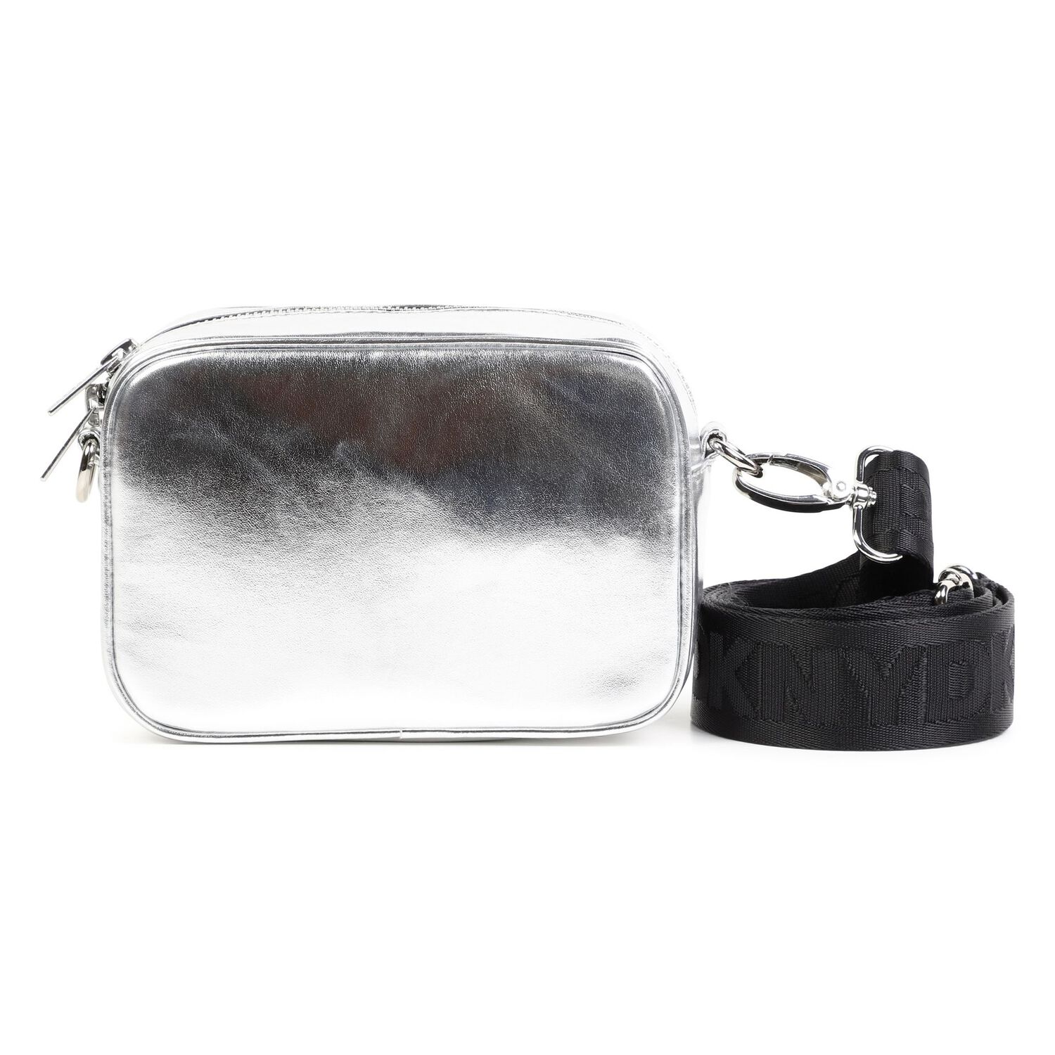 Girls Silver Faux Leather Bag, 1, hi-res