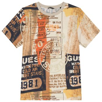 Boys Beige Logo T-Shirt