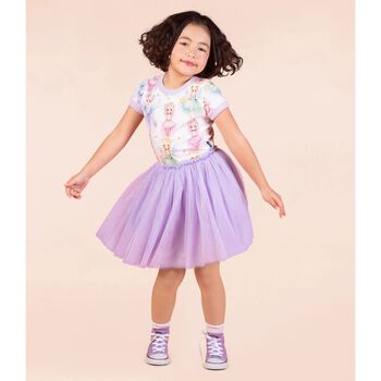 Girls Ivory & Purple Tulle Dress